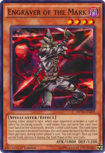 Engraver of the Mark (MP16-EN208), 2016 Mega-Tins Mega Pack — Yu-Gi-Oh! card price