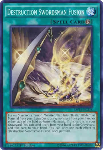 Destruction Swordsman Fusion (MP16-EN215), 2016 Mega-Tins Mega Pack — Yu-Gi-Oh! card price