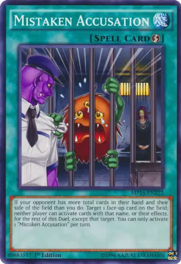 Mistaken Accusation (MP16-EN222), 2016 Mega-Tins Mega Pack — Yu-Gi-Oh! card price