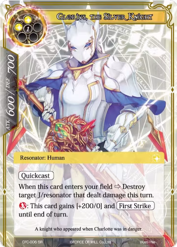 Glorius, the Silver Knight (Textured Foil) (CFC-006), Curse of the Frozen Casket — Force of Will card price
