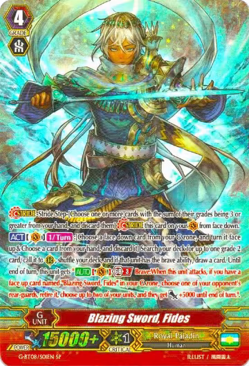 Blazing Sword, Fides (SP) (G-BT08/S01EN), G-BT08: Absolute Judgment — Vanguard card price