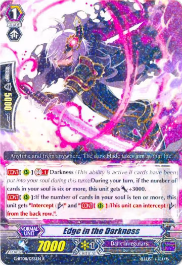 Edge in the Darkness (G-BT08/035EN), G-BT08: Absolute Judgment — Vanguard card price