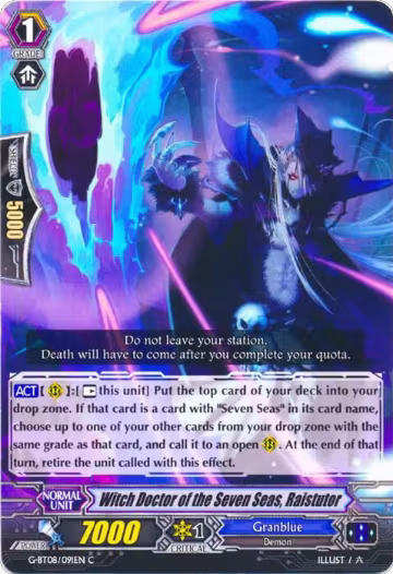 Witch Doctor of the Seven Seas, Raistutor (G-BT08/091EN), G-BT08: Absolute Judgment — Vanguard card price