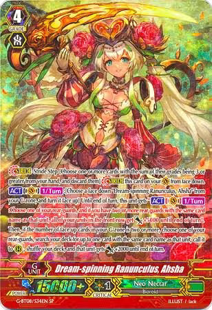 Dream-spinning Ranunculus, Ahsha (SP) (G-BT08/S34EN), G-BT08: Absolute Judgment — Vanguard card price