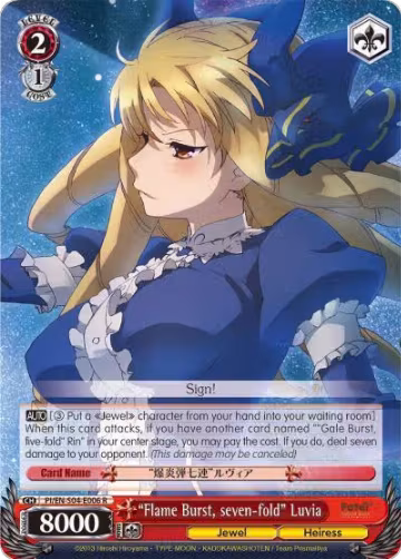 "Flame Burst, seven-fold" Luvia (PI/EN-S04-E006 R), Fate/kaleid liner PRISMA ILLYA DX — Weiß Schwarz card price