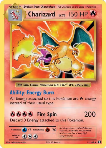 Charizard (11/108), XY - Evolutions — Pokémon card price