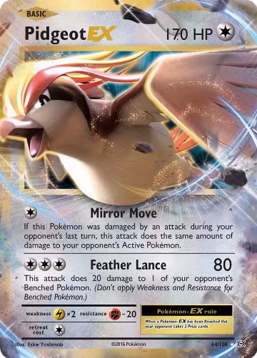 Pidgeot EX (64/108), XY - Evolutions — Pokémon card price