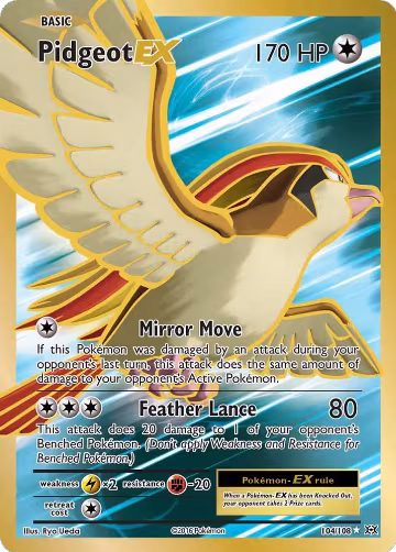Pidgeot EX (Full Art) (104/108), XY - Evolutions — Pokémon card price