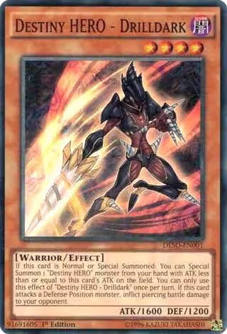 Destiny HERO - Drilldark (DESO-EN001), Destiny Soldiers — Yu-Gi-Oh! card price
