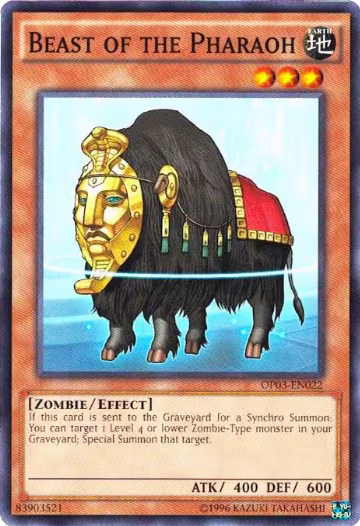 Beast of the Pharaoh (OP03-EN022), OTS Tournament Pack 3 — Yu-Gi-Oh! card price