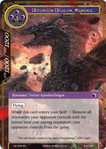 Dimension Dragon, Nidhogg (LEL-035), Legacy Lost — Force of Will card price