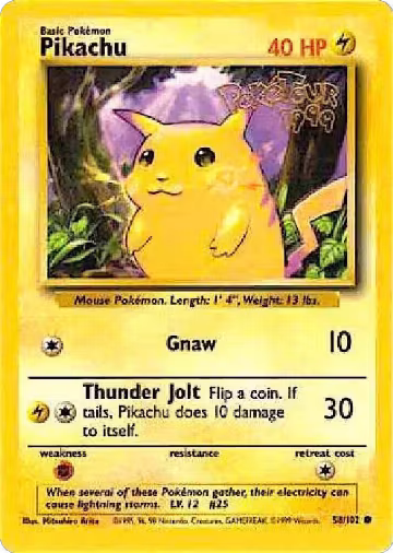 Pikachu - 58/102 (PokeTour 1999) (058/102) — card price