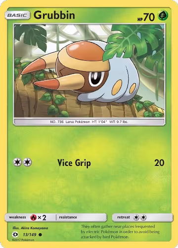 Grubbin (13/149), SM Base Set — Pokémon card price