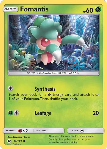 Fomantis (14/149), SM Base Set — Pokémon card price