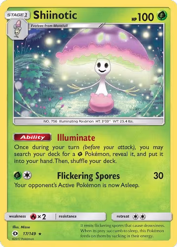 Shiinotic (17/149), SM Base Set — Pokémon card price