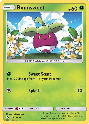 Bounsweet (18/149), SM Base Set — Pokémon card price