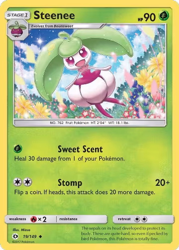 Steenee (19/149), SM Base Set — Pokémon card price