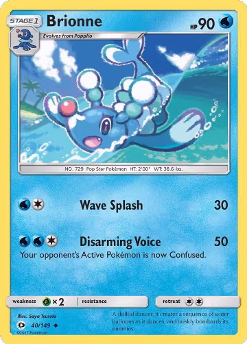 Brionne (40/149), SM Base Set — Pokémon card price