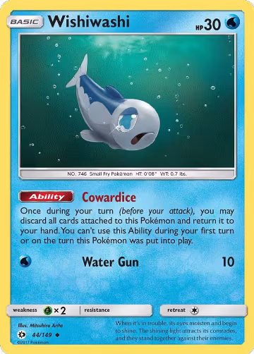 Wishiwashi (44/149), SM Base Set — Pokémon card price
