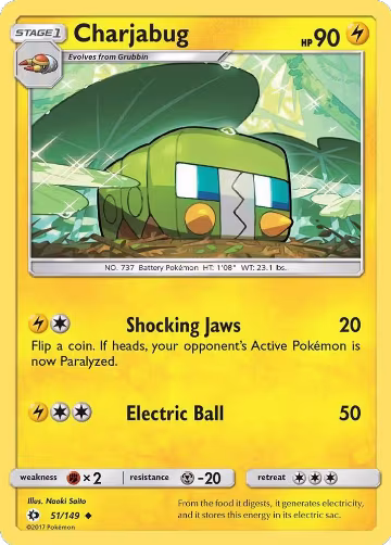 Charjabug (51/149), SM Base Set — Pokémon card price