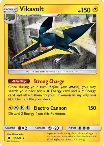 Vikavolt (52/149), SM Base Set — Pokémon card price