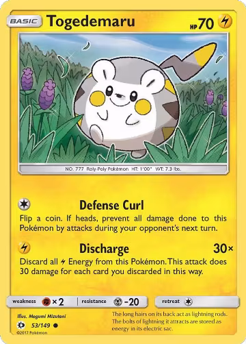 Togedemaru (53/149), SM Base Set — Pokémon card price