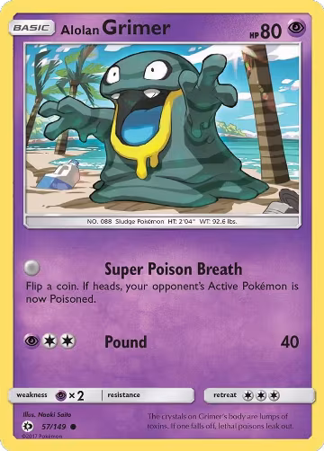 Alolan Grimer (57/149), SM Base Set — Pokémon card price