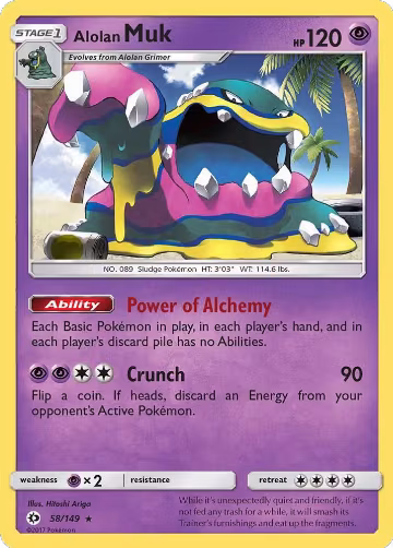 Alolan Muk (58/149), SM Base Set — Pokémon card price