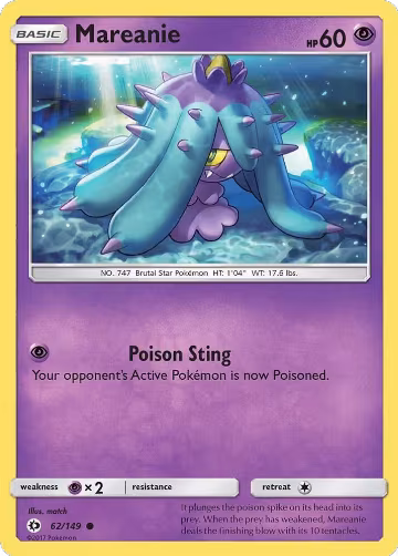 Mareanie (62/149), SM Base Set — Pokémon card price