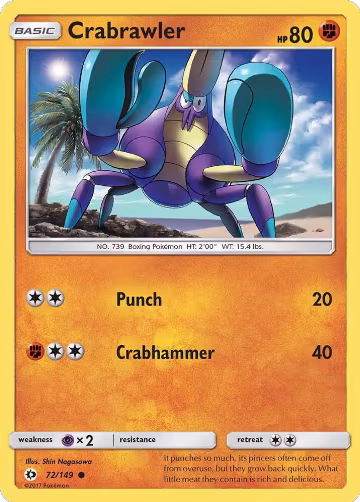 Crabrawler (72/149), SM Base Set — Pokémon card price
