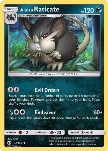 Alolan Raticate (77/149), SM Base Set — Pokémon card price