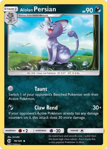 Alolan Persian (79/149), SM Base Set — Pokémon card price