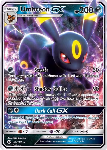 Umbreon GX (80/149), SM Base Set — Pokémon card price