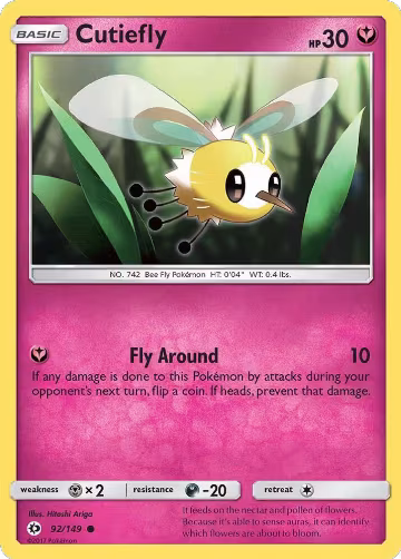 Cutiefly (92/149), SM Base Set — Pokémon card price