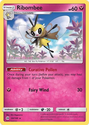 Ribombee (93/149), SM Base Set — Pokémon card price