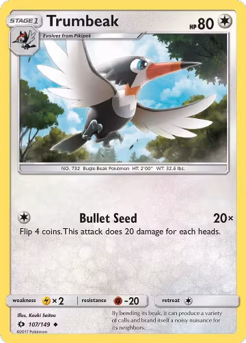 Trumbeak (107/149), SM Base Set — Pokémon card price