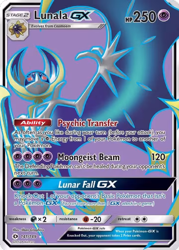 Lunala GX (Full Art) (141/149), SM Base Set — Pokémon card price