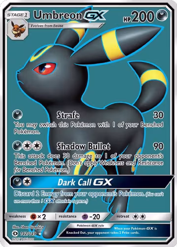 Umbreon GX (Full Art) (142/149), SM Base Set — Pokémon card price