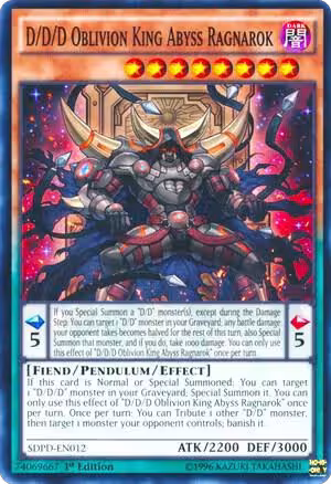 D/D/D Oblivion King Abyss Ragnarok (SDPD-EN012), Structure Deck: Pendulum Domination — Yu-Gi-Oh! card price
