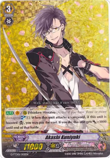 Akashi Kuniyuki (RRR Foil) (G-TTD01/002EN), G-TTD01: Touken Ranbu (ONLINE) — Vanguard card price