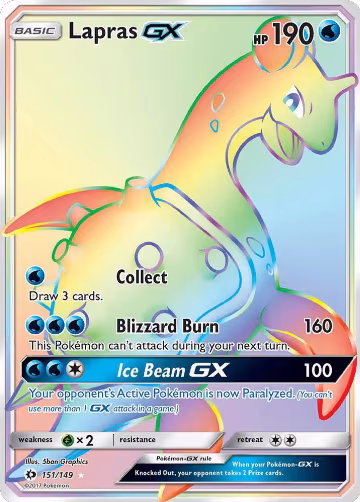 Lapras GX (Secret) (151/149), SM Base Set — Pokémon card price