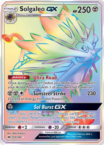 Solgaleo GX (Secret) (155/149), SM Base Set — Pokémon card price