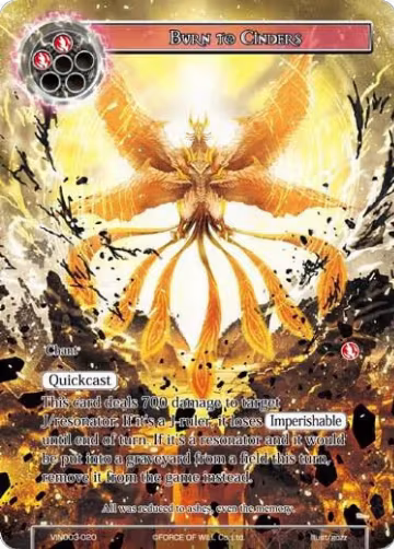 Burn to Cinders (VIN003-020), Vingolf 3 - Ruler All Stars — Force of Will card price