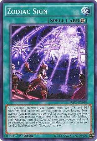 Zodiac Sign (RATE-EN058), Raging Tempest — Yu-Gi-Oh! card price
