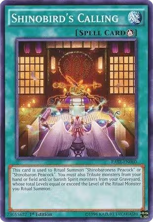 Shinobird's Calling (RATE-EN060), Raging Tempest — Yu-Gi-Oh! card price