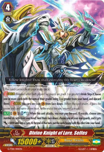 Divine Knight of Lore, Selfes (G-TD11/001EN), G-TD11: Divine Knight of Heavenly Decree — Vanguard card price