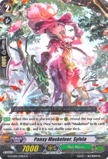 Pansy Musketeer, Sylvia (G-CHB01/039EN), G-CHB01: TRY3 NEXT — Vanguard card price