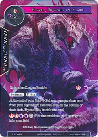 Blazer, Prisoner of Flame (Full Art) (RDE-046), Return of the Dragon Emperor — Force of Will card price