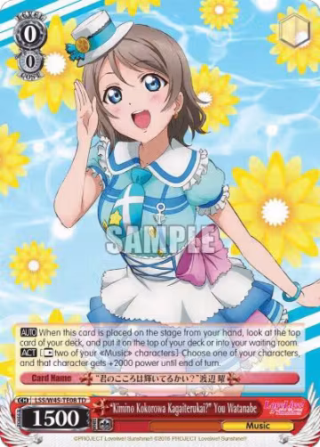 "Kimino Kokorowa Kagaiterukai?" You Watanabe (LSS/W45-TE08 TD), Love Live! Sunshine!! — Weiß Schwarz card price