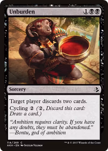 Unburden (114), Amonkhet — Magic card price